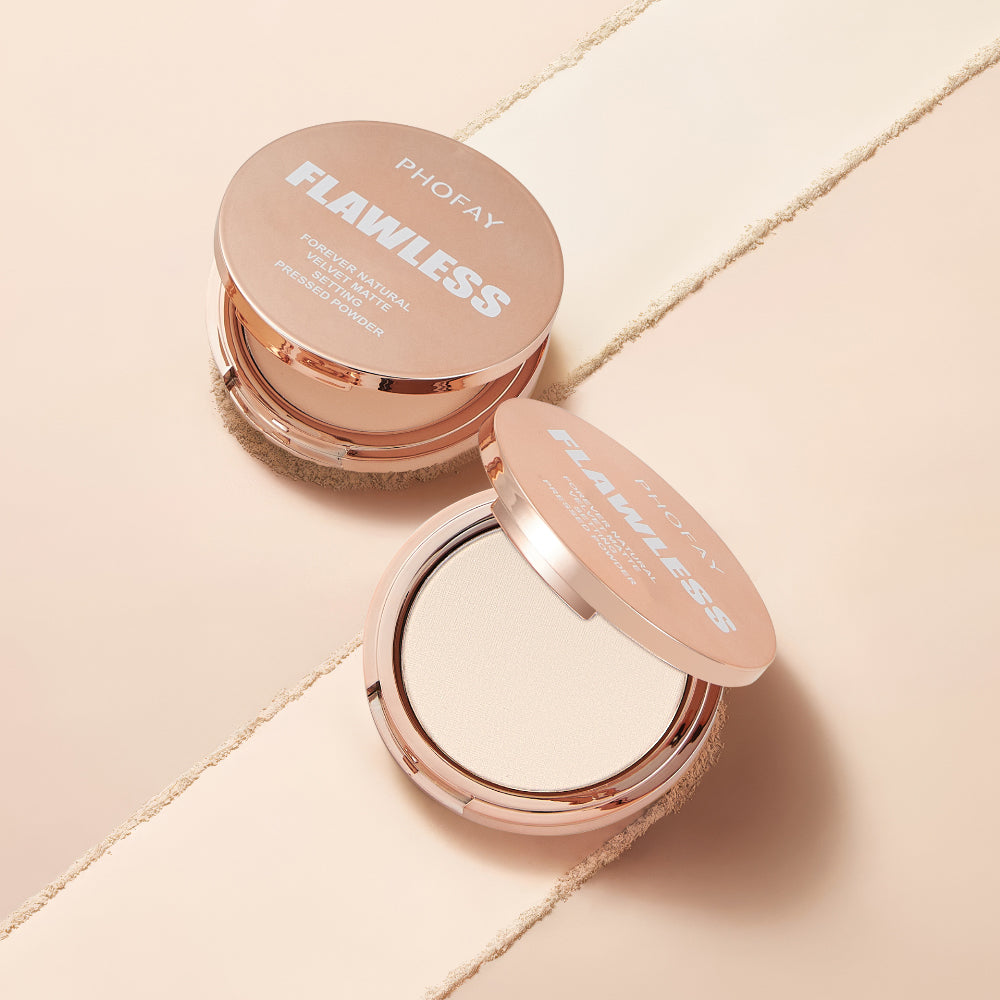 PHOFAY Polvos Matificantes Compactos — sella tu maquillaje sin brillos